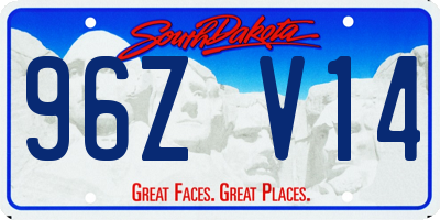 SD license plate 96ZV14