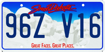 SD license plate 96ZV16