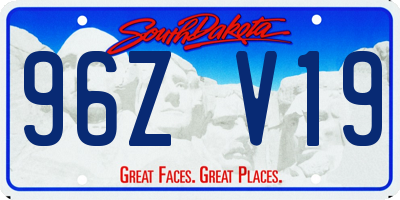 SD license plate 96ZV19