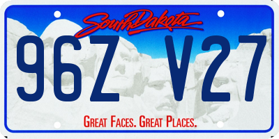 SD license plate 96ZV27