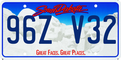 SD license plate 96ZV32