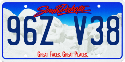 SD license plate 96ZV38