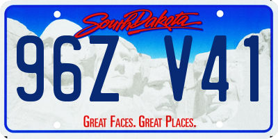 SD license plate 96ZV41