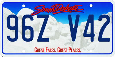 SD license plate 96ZV42