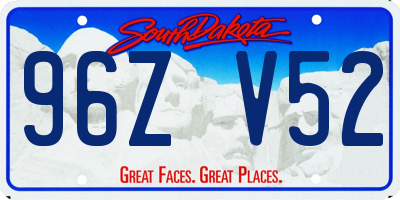 SD license plate 96ZV52