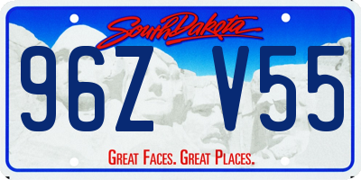 SD license plate 96ZV55