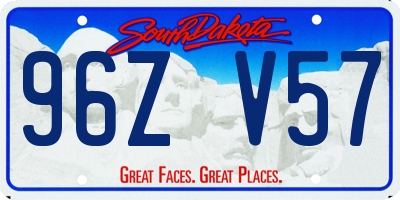 SD license plate 96ZV57