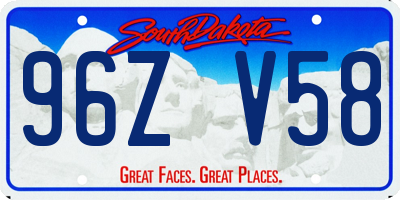 SD license plate 96ZV58
