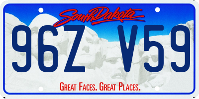 SD license plate 96ZV59