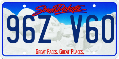 SD license plate 96ZV60