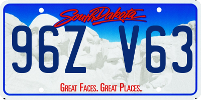 SD license plate 96ZV63