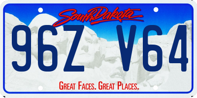SD license plate 96ZV64