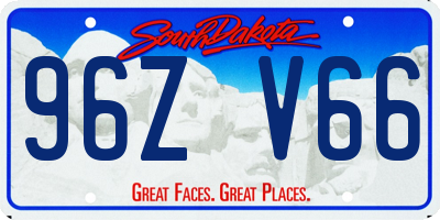 SD license plate 96ZV66