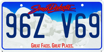 SD license plate 96ZV69