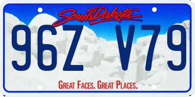 SD license plate 96ZV79