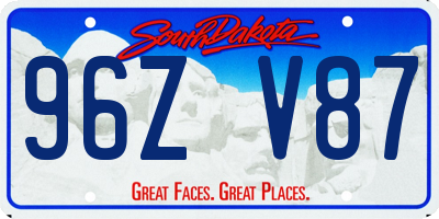 SD license plate 96ZV87
