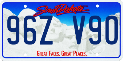 SD license plate 96ZV90