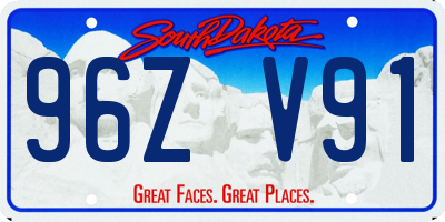 SD license plate 96ZV91