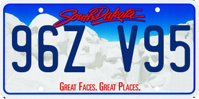 SD license plate 96ZV95