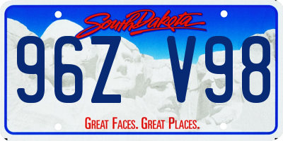SD license plate 96ZV98