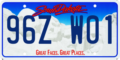 SD license plate 96ZW01