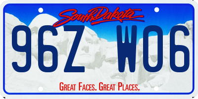 SD license plate 96ZW06