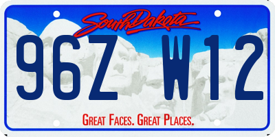 SD license plate 96ZW12