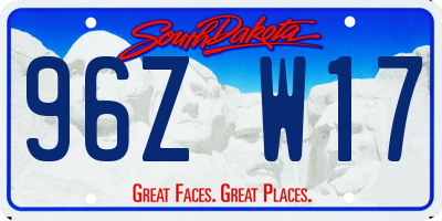 SD license plate 96ZW17