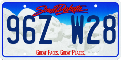 SD license plate 96ZW28