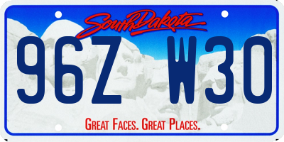 SD license plate 96ZW30
