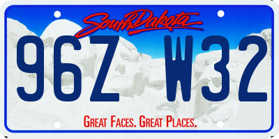 SD license plate 96ZW32