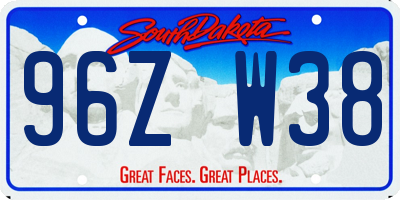 SD license plate 96ZW38