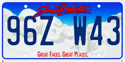 SD license plate 96ZW43