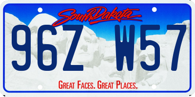 SD license plate 96ZW57