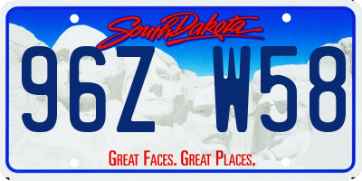 SD license plate 96ZW58