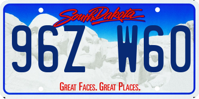 SD license plate 96ZW60
