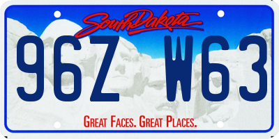 SD license plate 96ZW63