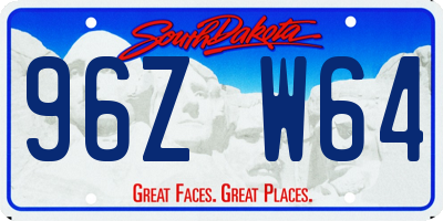 SD license plate 96ZW64
