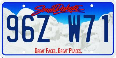 SD license plate 96ZW71