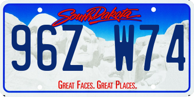 SD license plate 96ZW74