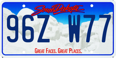 SD license plate 96ZW77