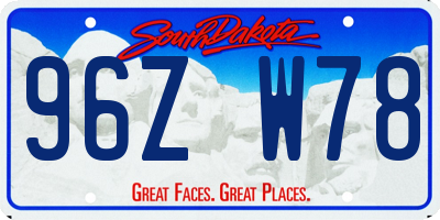 SD license plate 96ZW78