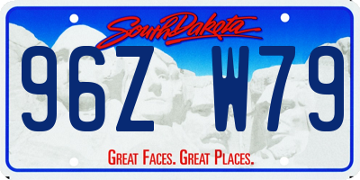 SD license plate 96ZW79