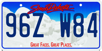 SD license plate 96ZW84