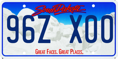 SD license plate 96ZX00