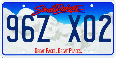 SD license plate 96ZX02