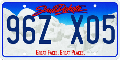SD license plate 96ZX05