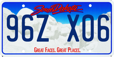 SD license plate 96ZX06