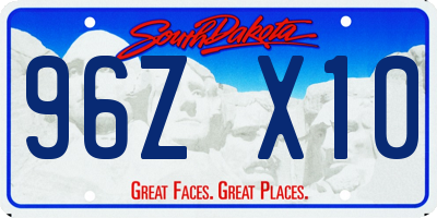 SD license plate 96ZX10