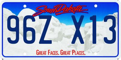 SD license plate 96ZX13